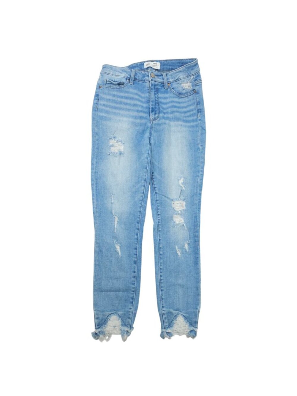 Buckle BKE Parker High Rise Ankle Skinny Jeans Size 27 Light Wash Distressed Den